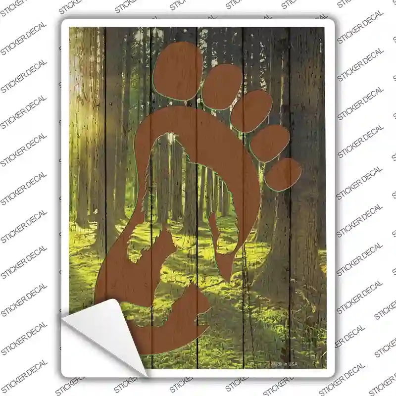 P-3396s-S Bigfoot Foot Print Novelty Rectangle Sticker Decal - Small