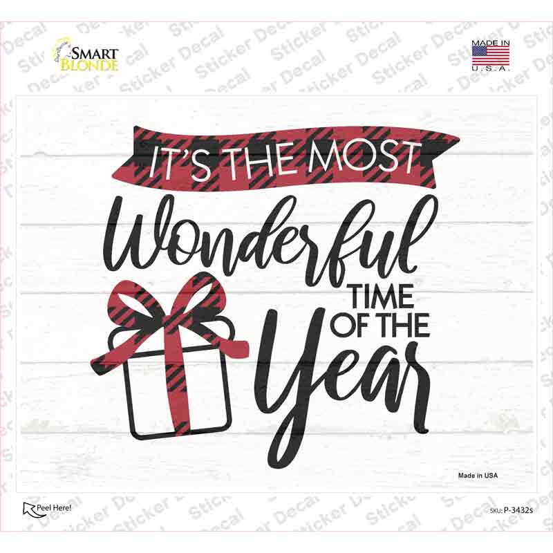 P-3432s-M Wonderful Time of the Year Novelty Rectangle Sticker Decal - Medium