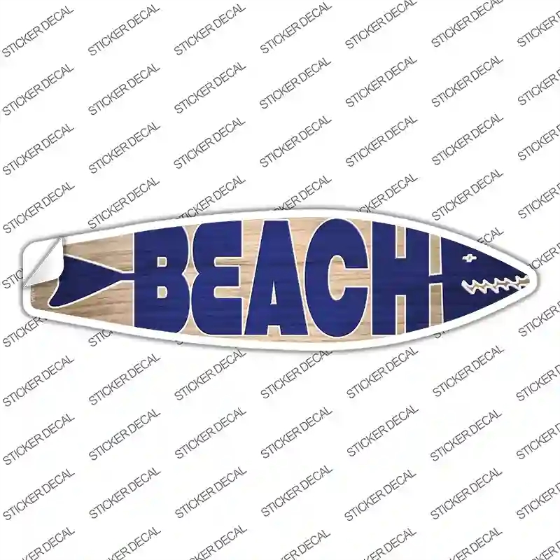 SB-411s-S Blue Beach Novelty Surfboard Sticker Decal - Small