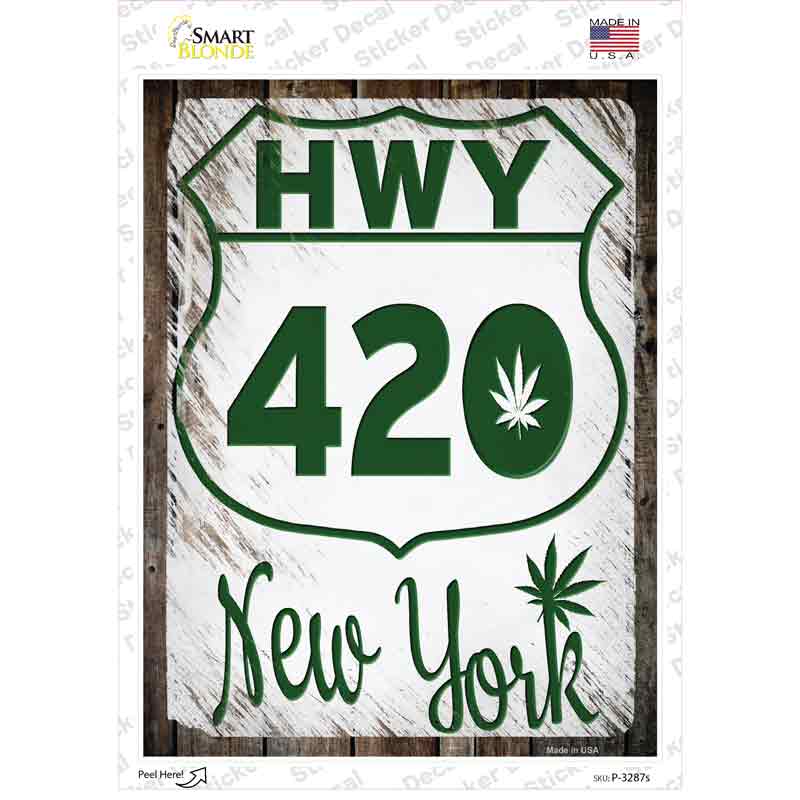 P-3287s-M HWY 420   York Novelty Rectangle Sticker Decal - Medium