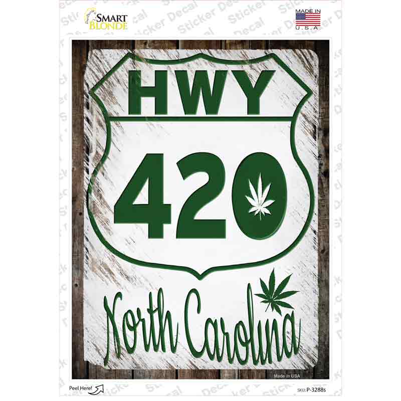 P-3288s-M HWY 420 North Carolina Novelty Rectangle Sticker Decal - Medium