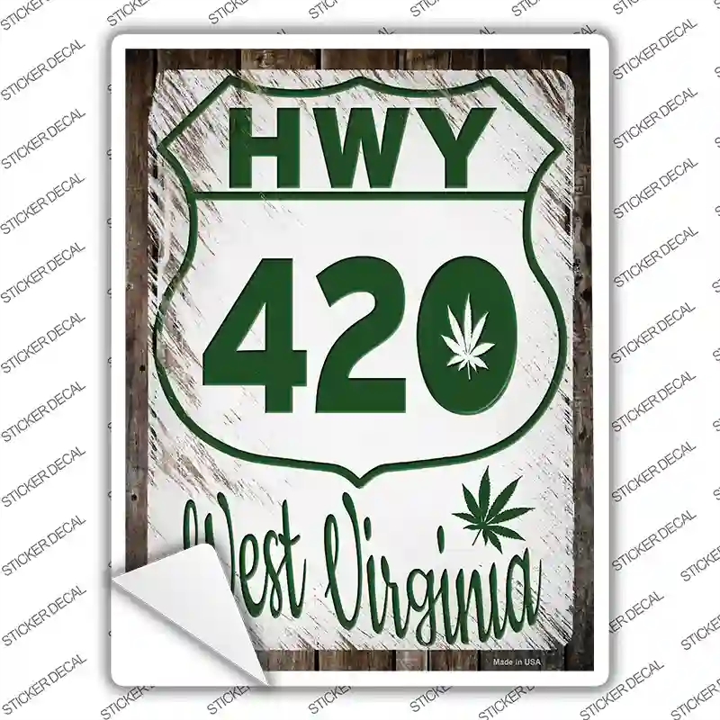 P-3303s-S HWY 420 West Virginia Novelty Rectangle Sticker Decal - Small