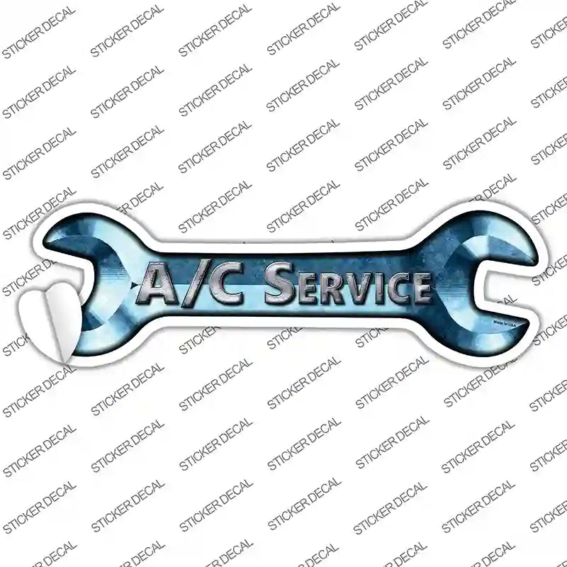 W-053s-XL A-C Service Novelty Wrench Sticker Decal - Extra Large