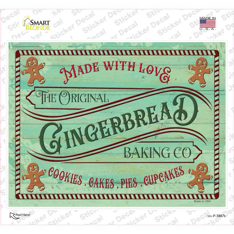 P-3887s-M The Original Gingerbread Baking Co Novelty Rectangle Sticker Decal - Medium
