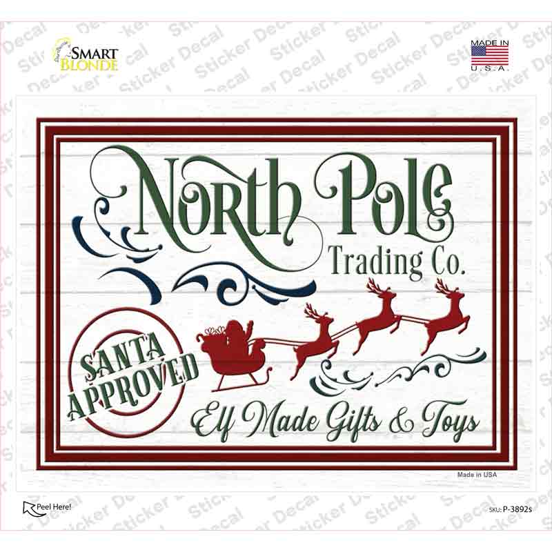 P-3892s-M North Pole Trading Co Novelty Rectangle Sticker Decal - Medium