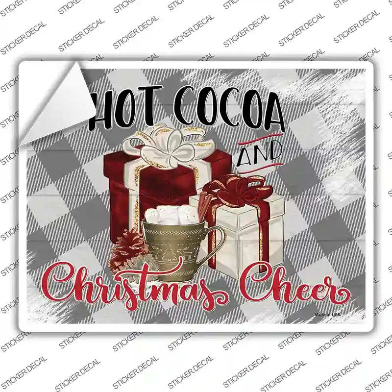 P-3920s-S Hot Cocoa Christmas Cheer Novelty Rectangle Sticker Decal - Small