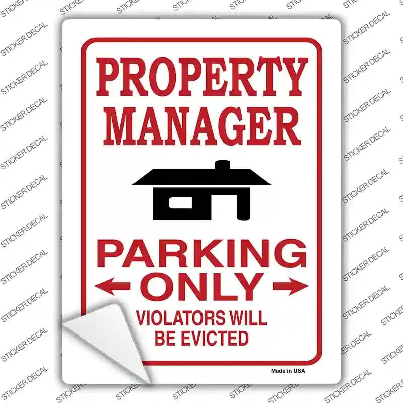 P-784s-XL Property Manager Only Novelty Rectangle Sticker Decal - Extra Large