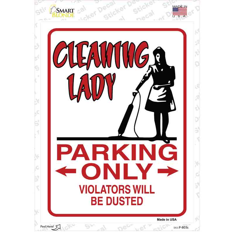 P-803s-M Cleaning Lady Only Novelty Rectangle Sticker Decal - Medium