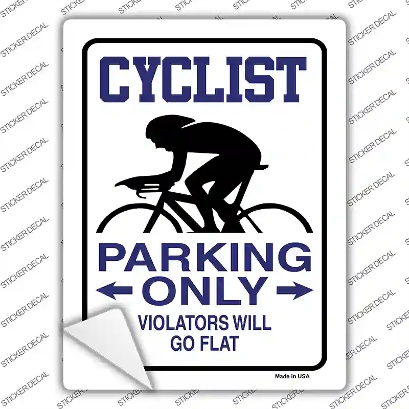 P-821s-S Cyclist Only Novelty Rectangle Sticker Decal - Small