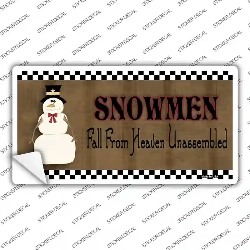 XMAS-24s-L Snowmen Fall From Heaven Novelty Sticker Decal - Large