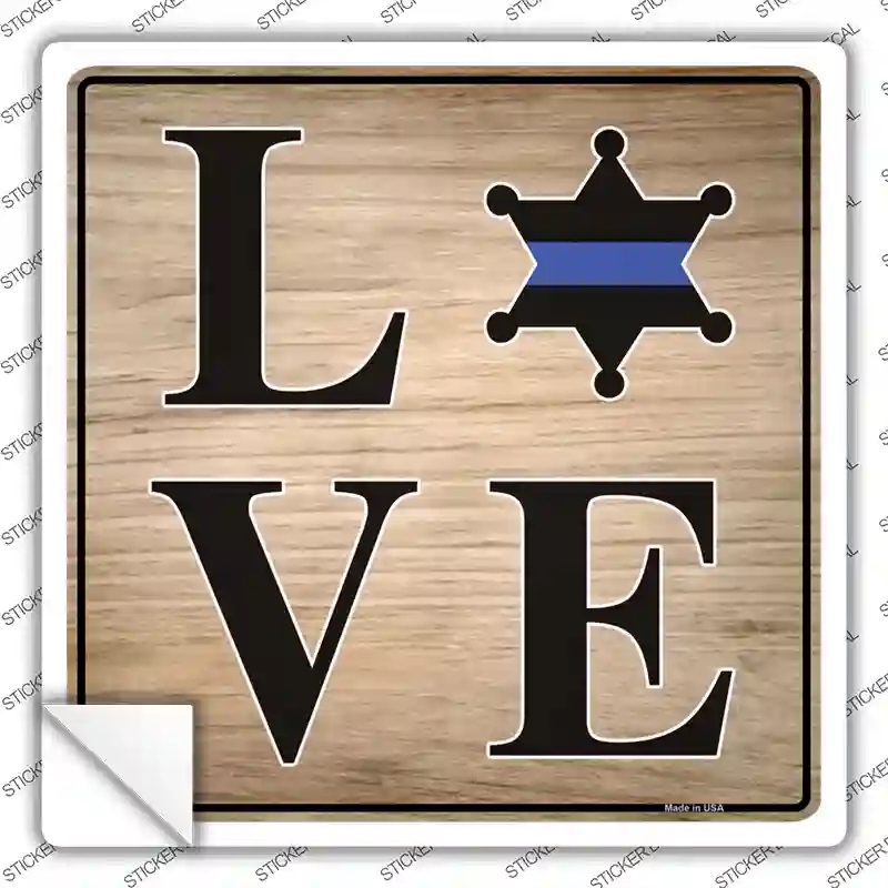 SQ-1129s-S Love Sheriff decal Novelty Square Sticker Decal - Small