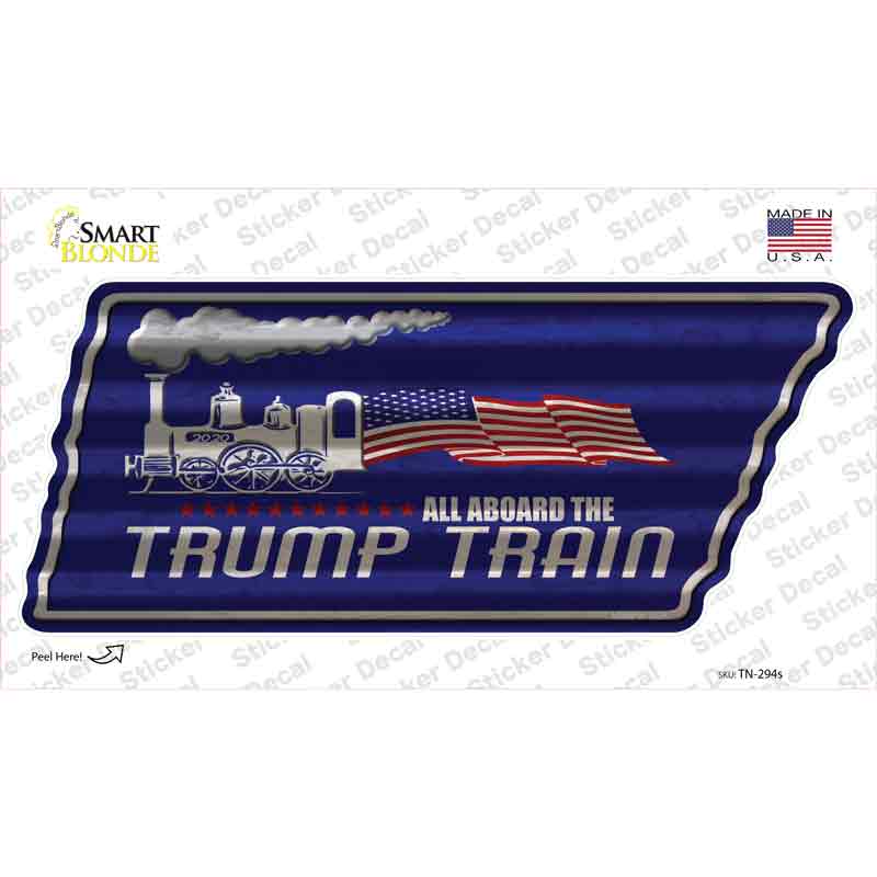 TN-294s-M Trump Train Novelty Corrugated Tennessee Shape Sticker Decal - Medium