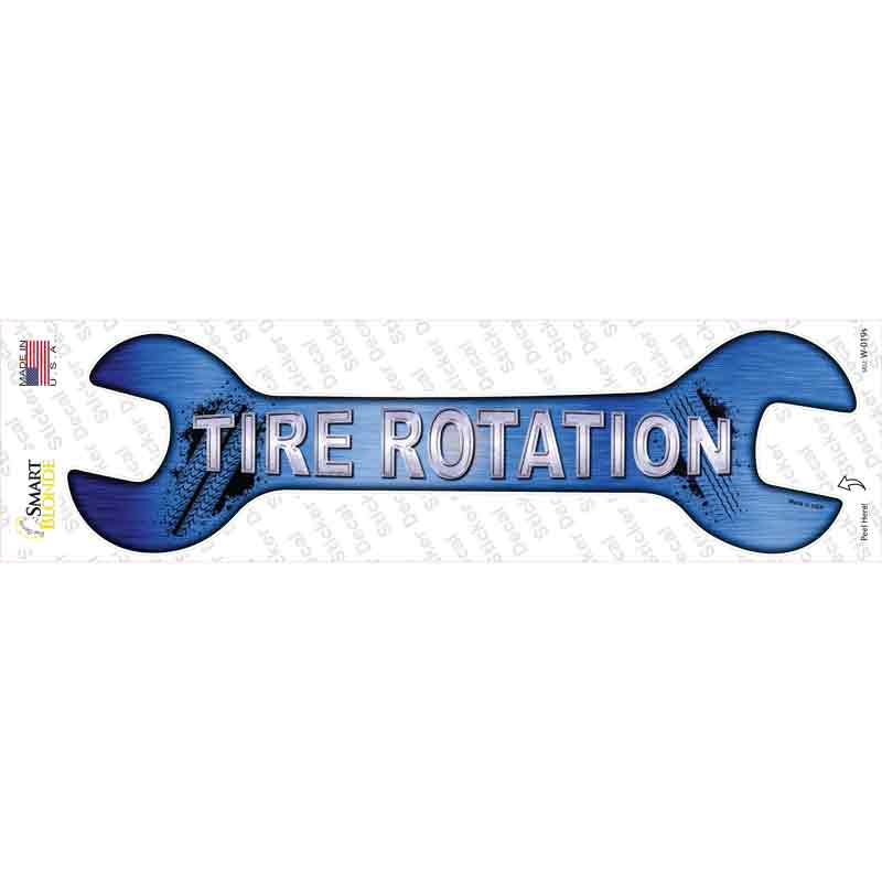 W-019s-M Tire Rotation Novelty Wrench Sticker Decal - Medium