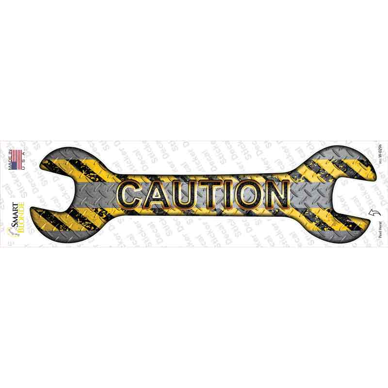 W-029s-M Caution Novelty Wrench Sticker Decal - Medium