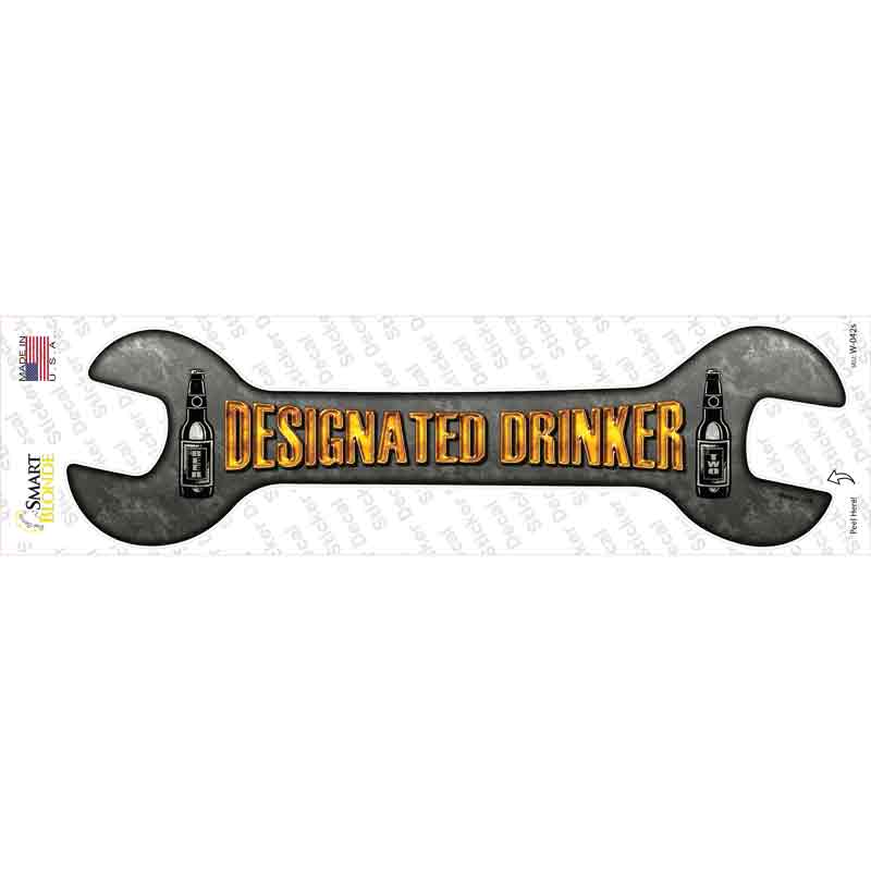 W-042s-M Designated Drinker Novelty Wrench Sticker Decal - Medium