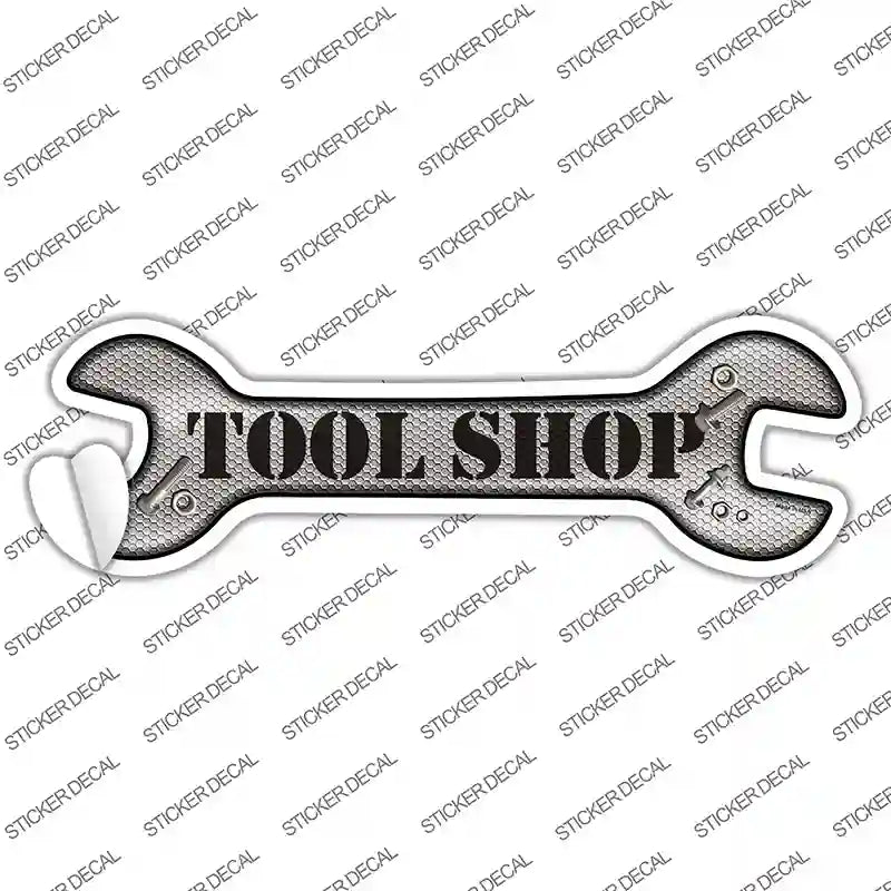 W-045s-S Tool Shop Novelty Wrench Sticker Decal - Small