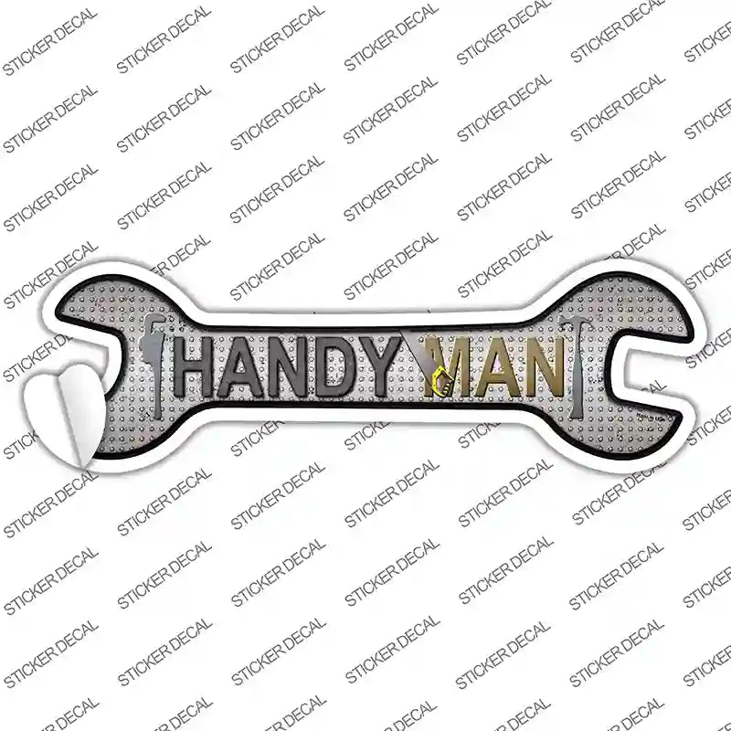 W-072s-L Handyman Novelty Wrench Sticker Decal - Large