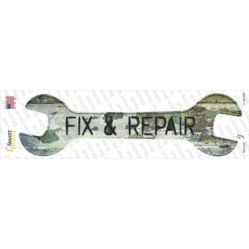 W-106s-M Fix & Repair Novelty Wrench Sticker Decal - Medium