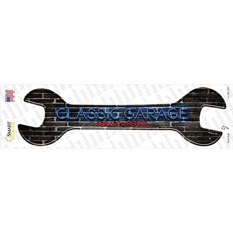 W-121s-M Classic Garage Novelty Wrench Sticker Decal - Medium