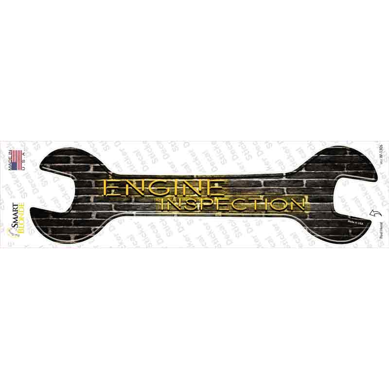 W-130s-M Engine Inspection Novelty Wrench Sticker Decal - Medium