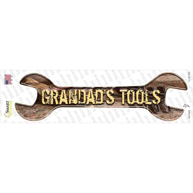 W-135s-M Grandads Tools Novelty Wrench Sticker Decal - Medium