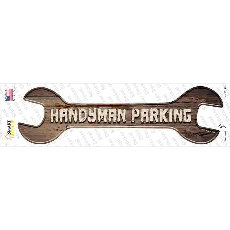 W-142s-M Handyman Parking Novelty Wrench Sticker Decal - Medium