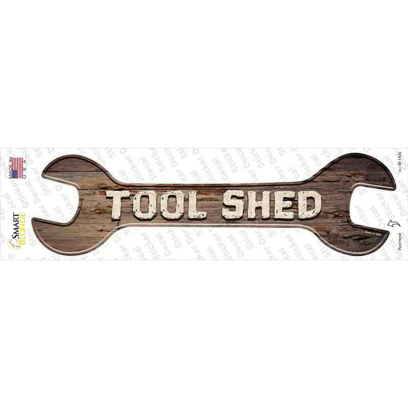 W-143s-M Tool Shed Novelty Wrench Sticker Decal - Medium