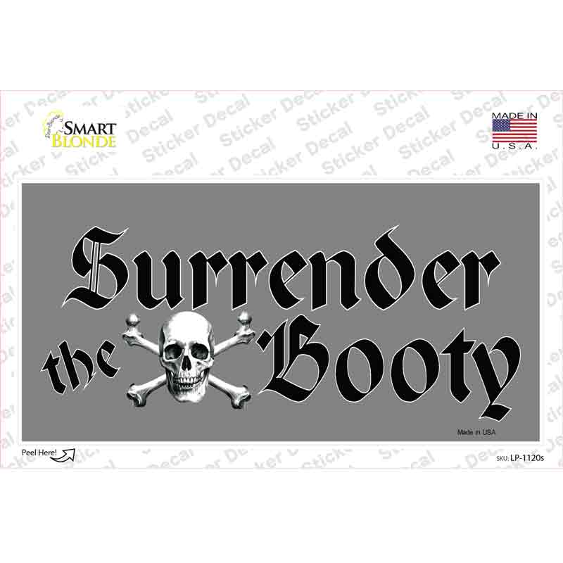 LP-1120s-M Surrender the Booty Novelty Sticker Decal - Medium