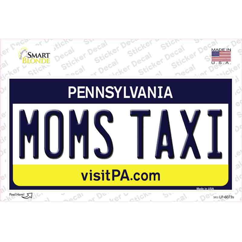 LP-6073s-M Moms Taxi Pennsylvania State Novelty Sticker Decal - Medium