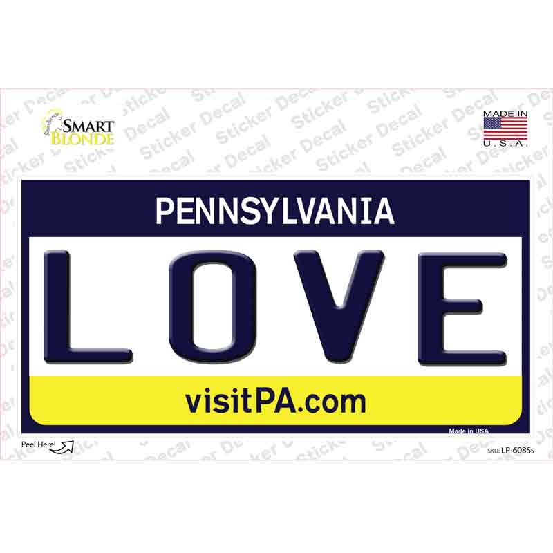 LP-6085s-M Love Pennsylvania State Novelty Sticker Decal - Medium