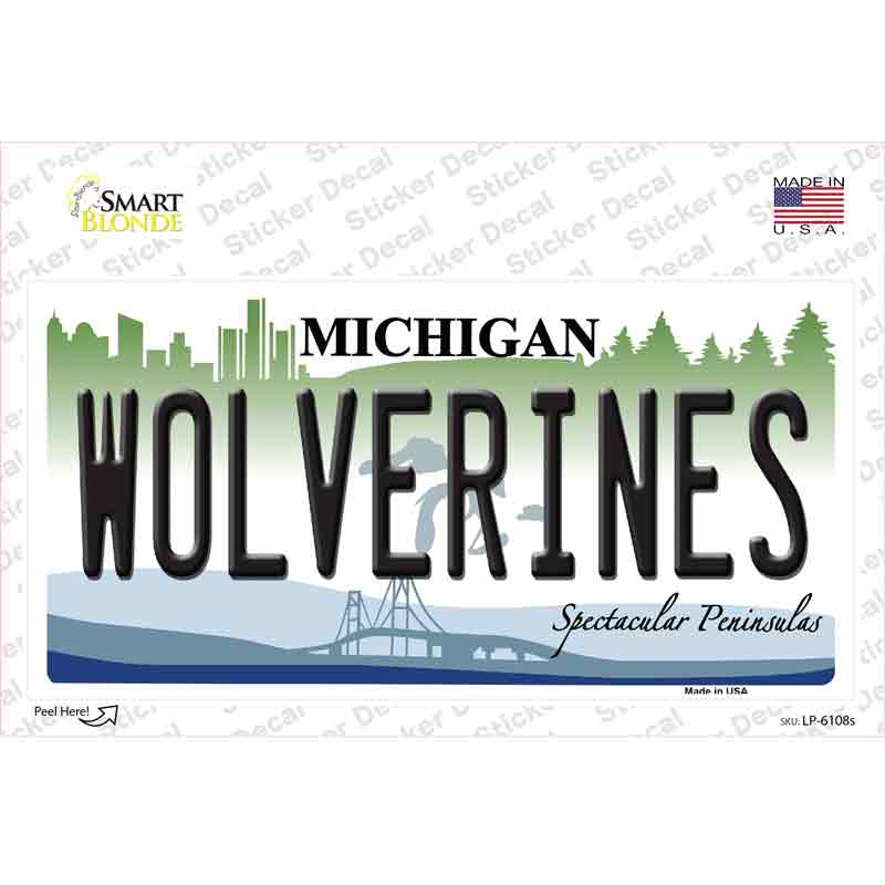 LP-6108s-M Michigan Wolverines Novelty Sticker Decal - Medium