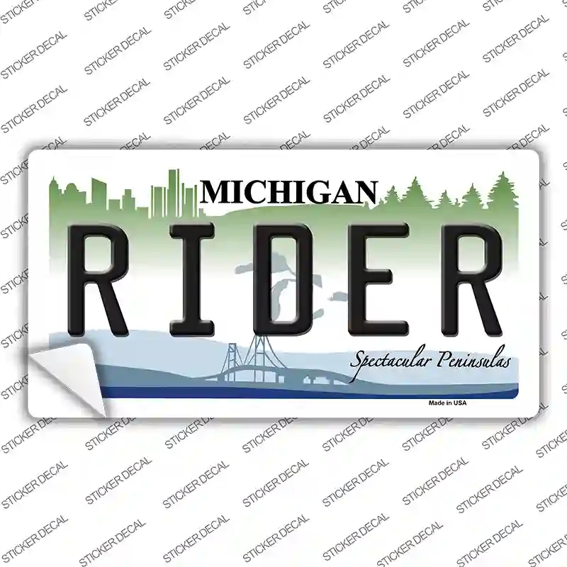 LP-6133s-S Rider Michigan Novelty Sticker Decal - Small