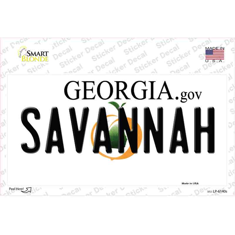 LP-6140s-M Savannah Georgia Novelty Sticker Decal - Medium