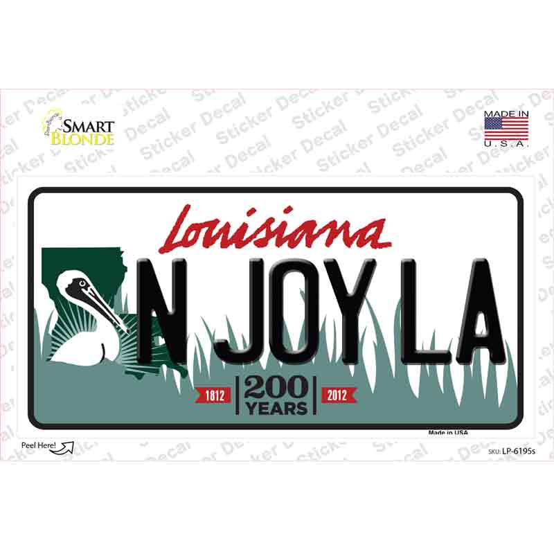 LP-6195s-M N Joy La Louisiana Novelty Sticker Decal - Medium