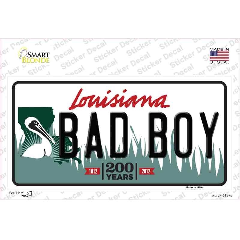 LP-6197s-M Bad Boy Louisiana Novelty Sticker Decal - Medium