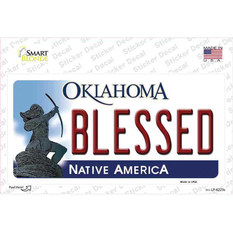 LP-6223s-M Blessed Oklahoma Novelty Sticker Decal - Medium