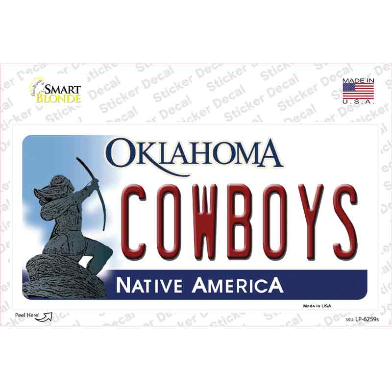 LP-6259s-M Cowboys Oklahoma Novelty Sticker Decal - Medium
