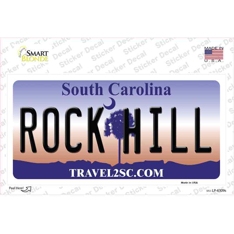 LP-6309s-M Rock Hill South Carolina Novelty Sticker Decal - Medium