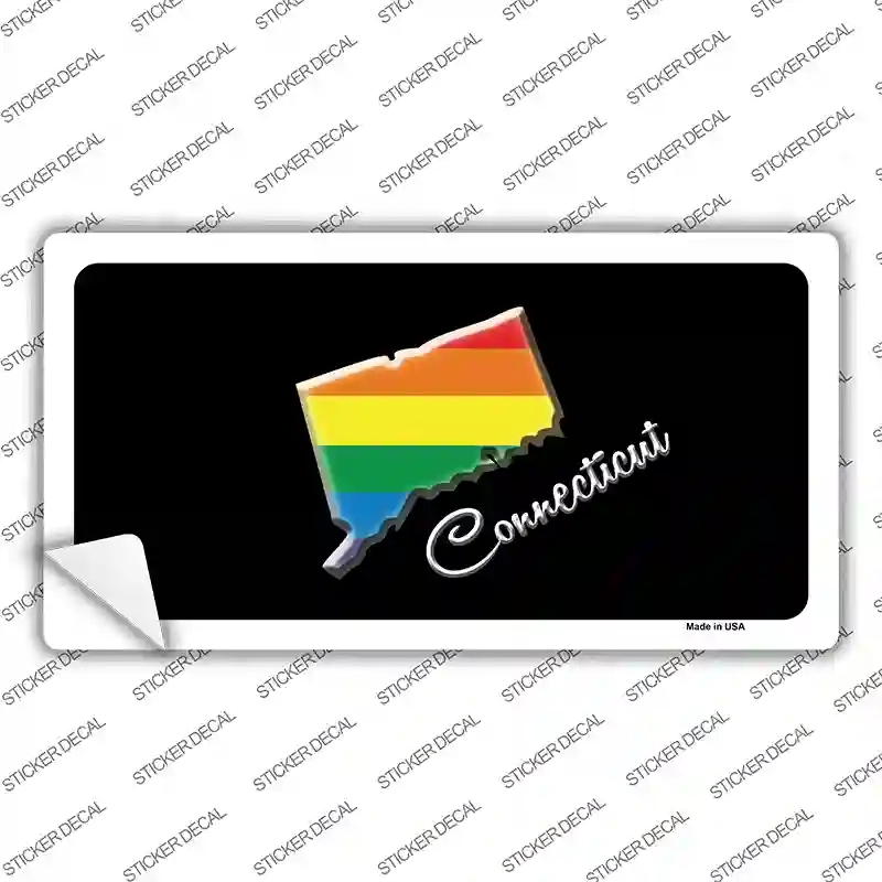 LP-6321s-S Connecticut Rainbow Novelty Sticker Decal - Small