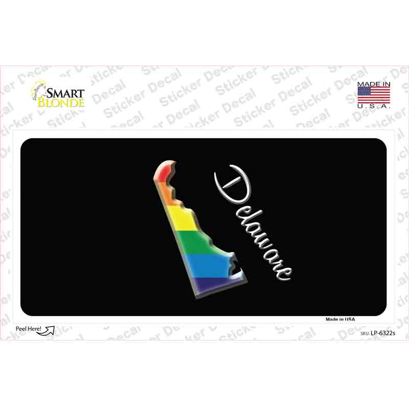 LP-6322s-M Delaware Rainbow Novelty Sticker Decal - Medium