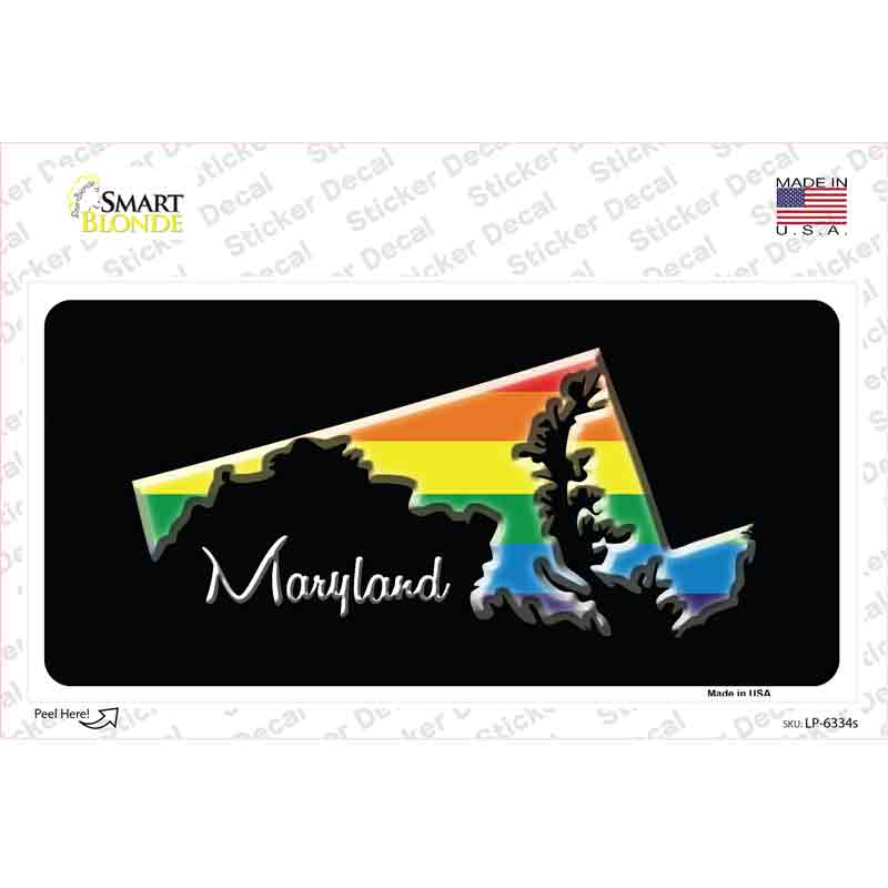 LP-6334s-M Maryland Rainbow Novelty Sticker Decal - Medium