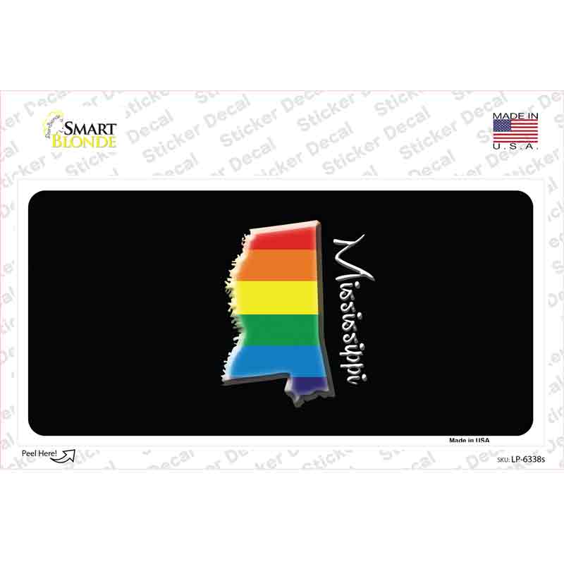 LP-6338s-M Mississippi Rainbow Novelty Sticker Decal - Medium