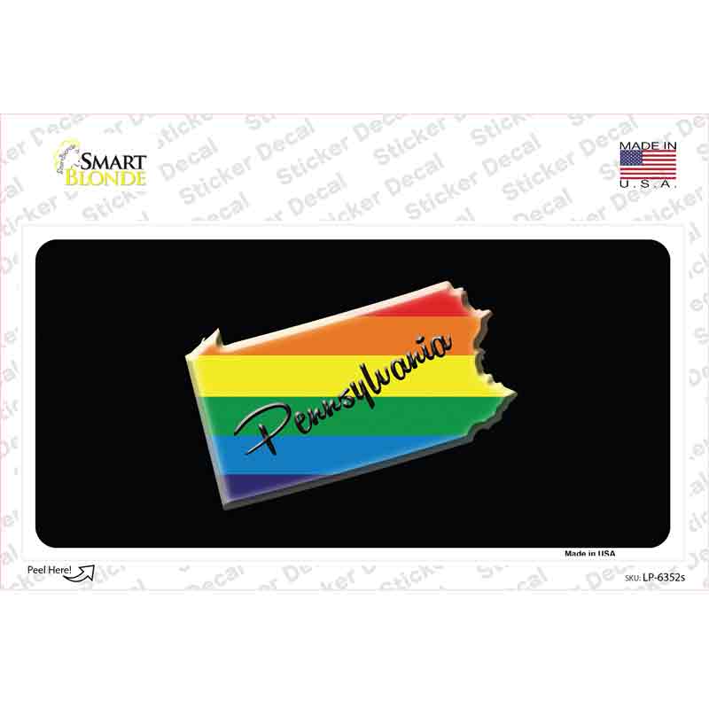 LP-6352s-M Pennsylvania Rainbow Novelty Sticker Decal - Medium