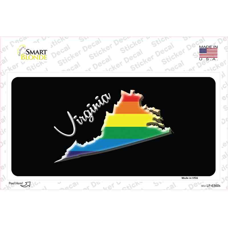 LP-6360s-M Virginia Rainbow Novelty Sticker Decal - Medium