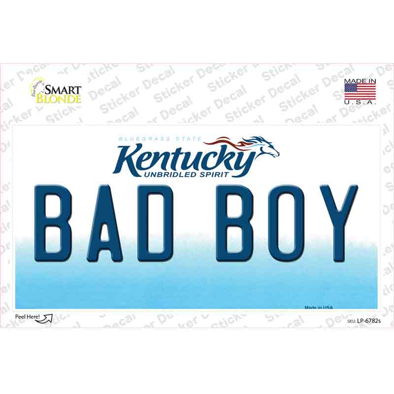 LP-6782s-M Bad Boy Kentucky Novelty Sticker Decal - Medium