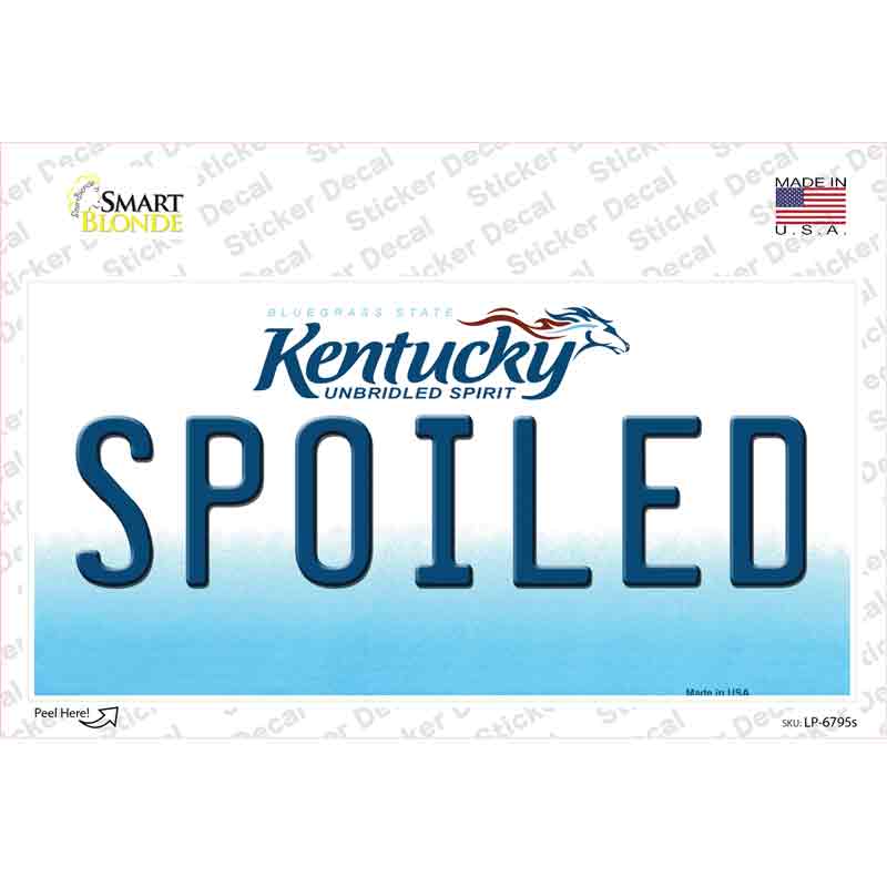 LP-6795s-M Spoiled Kentucky Novelty Sticker Decal - Medium