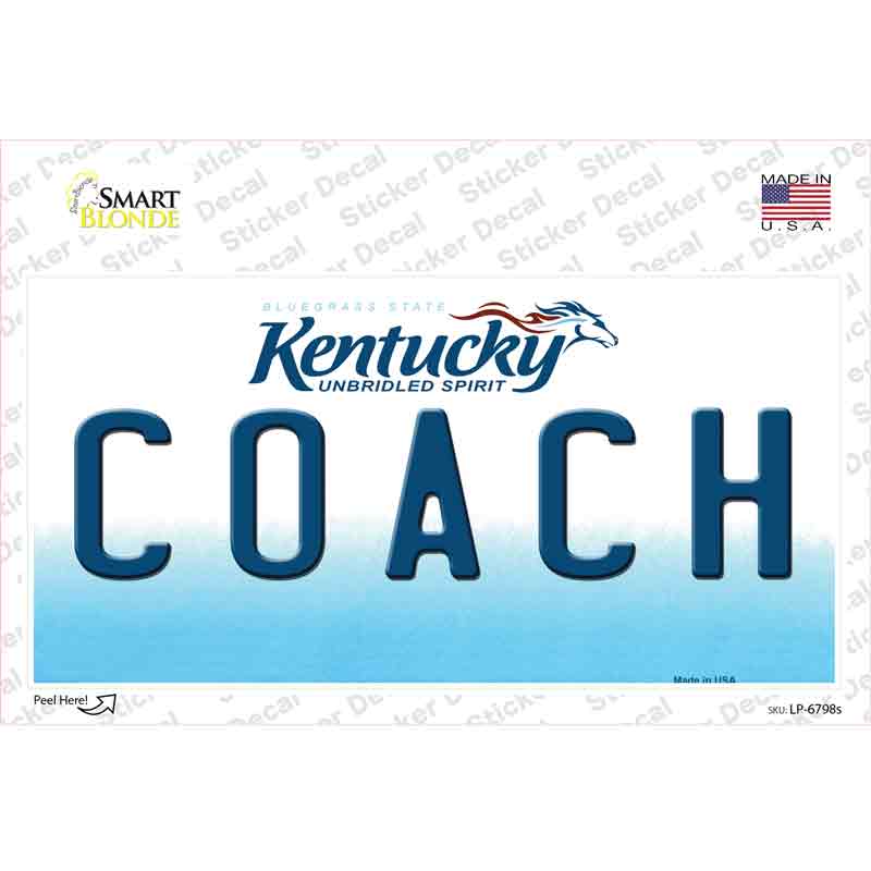 LP-6798s-M Coach Kentucky Novelty Sticker Decal - Medium
