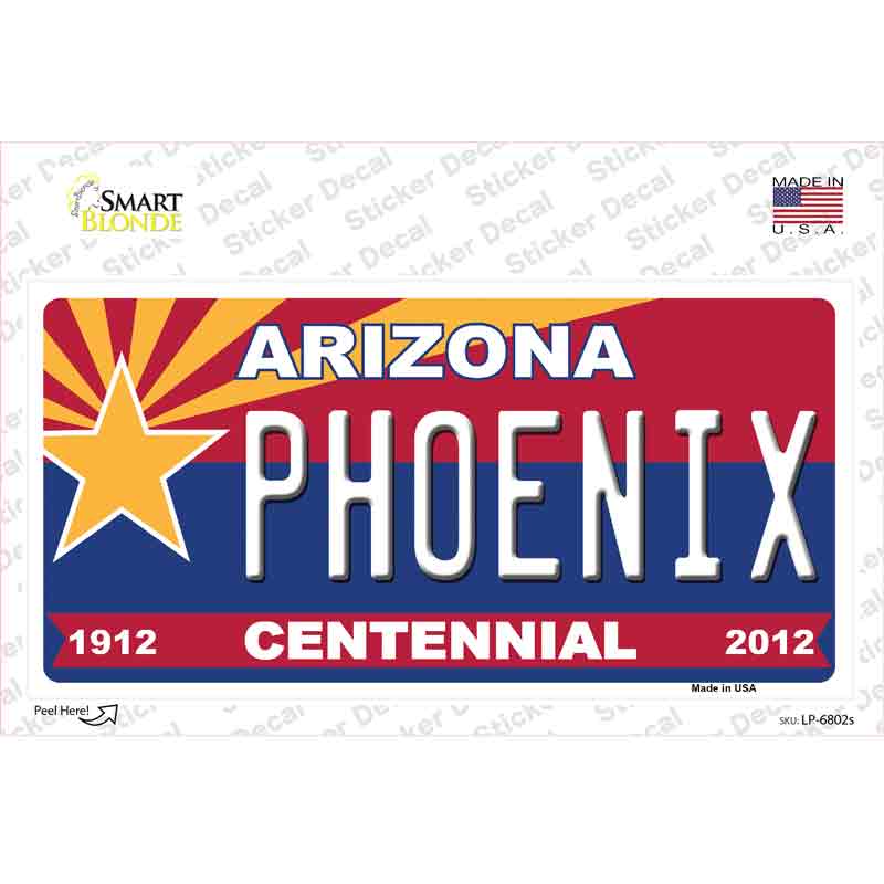 LP-6802s-M Arizona Centennial Phoenix Novelty Sticker Decal - Medium