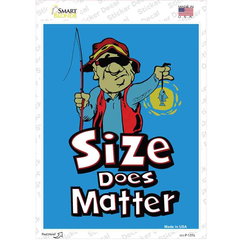 P-131s-M Size Does Matter Novelty Rectangle Sticker Decal - Medium