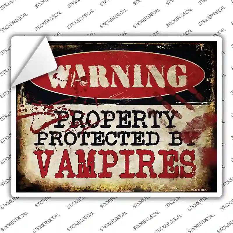 P-1344s-S Vampires Novelty Rectangle Sticker Decal - Small